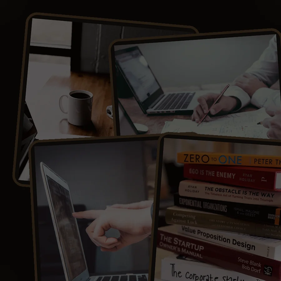 Photo collage for books, writing, and early business experiments